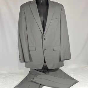 Calvin Klein Gray Suit With Subtle Stripes **